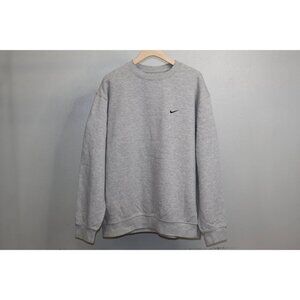 Nike Sweatshirt Men’s XL Gray Fleece Crewneck Swoosh Logo Pullover